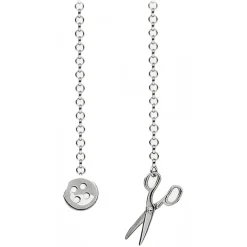 Viola Milano Necklaces-- Lapel Chain in 100% Sterling Silver - Scissor - Handmade in Italy - Luxury Exclusive Collection - Avvenice