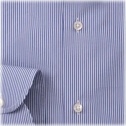 Viola Milano Shirts-- Long Sleeve Shirt - Navy and White - Handmade in Italy - Luxury Exclusive Collection - Avvenice