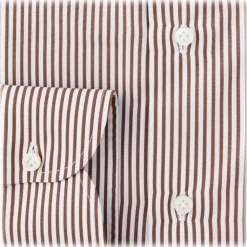 Viola Milano Shirts-- Long Sleeve Shirt - Brown Stripe - Handmade in Italy - Luxury Exclusive Collection - Avvenice