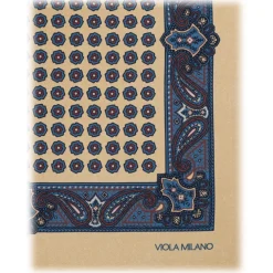 Viola Milano Ties & Bow Ties-- Luxury Archive Printed Silk Pocket Square - Yellow Floral - Handmade in Italy - Luxury Exclusive Collection - Avvenice