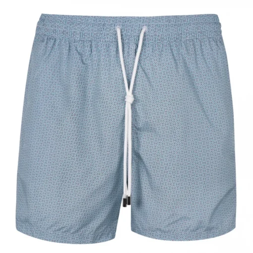 Viola Milano Swimwear-- Maillon Printed Swimtrunks - Mint Mix - Handmade in Italy - Luxury Exclusive Collection - Avvenice