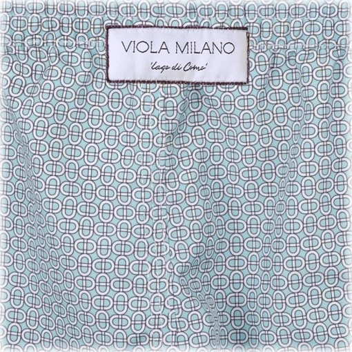Viola Milano Swimwear-- Maillon Printed Swimtrunks - Mint Mix - Handmade in Italy - Luxury Exclusive Collection - Avvenice