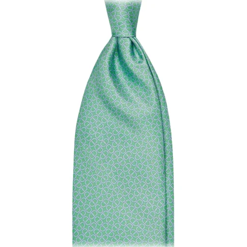 Viola Milano Ties & Bow Ties-- Maillon Selftipped Italian Silk Tie - Mint/Sea - Handmade in Italy - Luxury Exclusive Collection - Avvenice