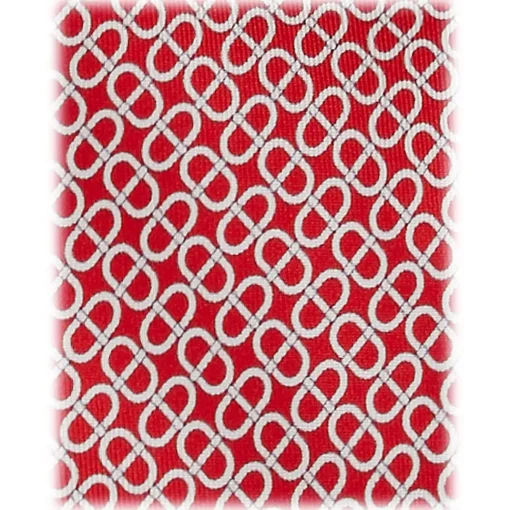 Viola Milano Ties & Bow Ties-- Maillon Selftipped Italian Silk Tie - Red/White - Handmade in Italy - Luxury Exclusive Collection - Avvenice