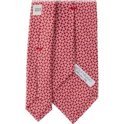 Viola Milano Ties & Bow Ties-- Maillon Selftipped Italian Silk Tie - Red/White - Handmade in Italy - Luxury Exclusive Collection - Avvenice