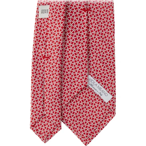 Viola Milano Ties & Bow Ties-- Maillon Selftipped Italian Silk Tie - Red/White - Handmade in Italy - Luxury Exclusive Collection - Avvenice