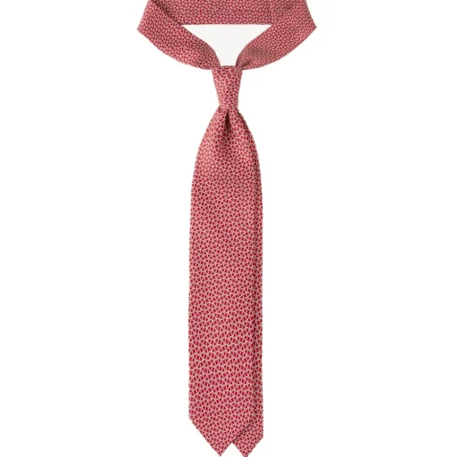 Viola Milano Ties & Bow Ties-- Maillon Selftipped Italian Silk Tie - Red/White - Handmade in Italy - Luxury Exclusive Collection - Avvenice