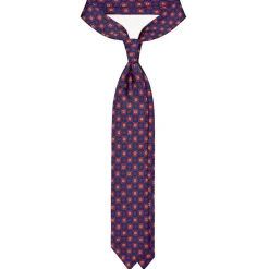 Viola Milano Ties & Bow Ties-- Medallion Floral Selftipped Silk Tie - Blue - Handmade in Italy - Luxury Exclusive Collection - Avvenice
