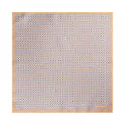 Viola Milano Ties & Bow Ties-- Micro Pattern Silk Pocket Square - Orange - Handmade in Italy - Luxury Exclusive Collection - Avvenice