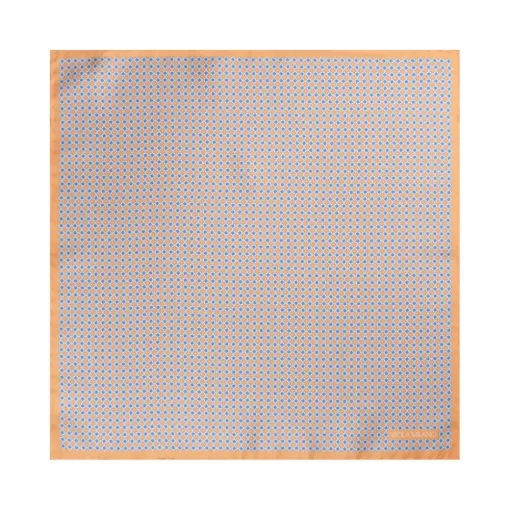Viola Milano Ties & Bow Ties-- Micro Pattern Silk Pocket Square - Orange - Handmade in Italy - Luxury Exclusive Collection - Avvenice
