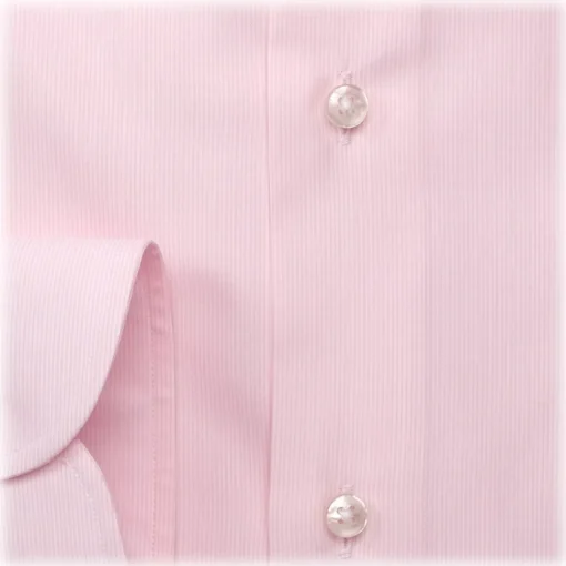 Viola Milano Shirts-- Micro Stripe Collar Cutaway-Collar Shirt - Pink/White - Handmade in Italy - Luxury Exclusive Collection - Avvenice