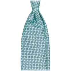 Viola Milano Ties & Bow Ties-- Milanese Maillon Selftipped Silk Tie - Turquoise - Handmade in Italy - Luxury Exclusive Collection - Avvenice