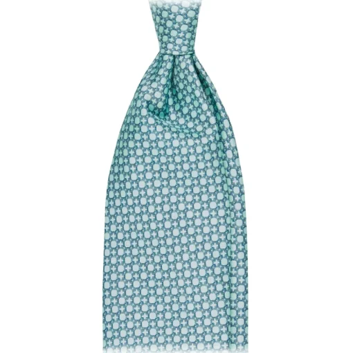 Viola Milano Ties & Bow Ties-- Milanese Maillon Selftipped Silk Tie - Turquoise - Handmade in Italy - Luxury Exclusive Collection - Avvenice
