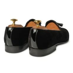 Viola Milano Shoes-- Milanese Velvet Loafers - Black - Handmade in Italy - Luxury Exclusive Collection - Avvenice