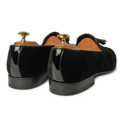 Viola Milano Shoes-- Milanese Velvet Loafers - Black - Handmade in Italy - Luxury Exclusive Collection - Avvenice
