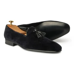Viola Milano Shoes-- Milanese Velvet Loafers - Midnight Navy - Handmade in Italy - Luxury Exclusive Collection - Avvenice