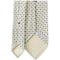 Viola Milano Ties & Bow Ties-- Mix Floral Untipped Italian Silk Tie - Pale Lemon - Handmade in Italy - Luxury Exclusive Collection - Avvenice