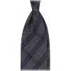Viola Milano Ties & Bow Ties-- Mix Melange Stripe 3-Fold Grenadine Tie - Denim Mix - Handmade in Italy - Luxury Exclusive Collection - Avvenice