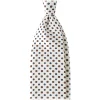 Viola Milano Ties & Bow Ties-- Mixed Floral 3-Fold Handprinted Untipped Silk Tie - White - Handmade in Italy - Luxury Exclusive Collection - Avvenice