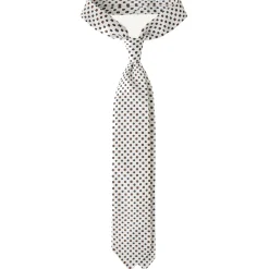 Viola Milano Ties & Bow Ties-- Mixed Floral 3-Fold Handprinted Untipped Silk Tie - White - Handmade in Italy - Luxury Exclusive Collection - Avvenice