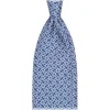 Viola Milano Ties & Bow Ties-- Mosaic Pattern Handprinted Selftipped Silk Tie - Navy/White - Handmade in Italy - Luxury Exclusive Collection - Avvenice