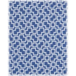 Viola Milano Ties & Bow Ties-- Mosaic Pattern Handprinted Selftipped Silk Tie - Navy/White - Handmade in Italy - Luxury Exclusive Collection - Avvenice