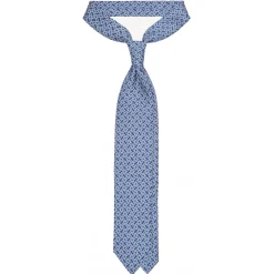 Viola Milano Ties & Bow Ties-- Mosaic Pattern Handprinted Selftipped Silk Tie - Navy/White - Handmade in Italy - Luxury Exclusive Collection - Avvenice