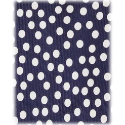 Viola Milano Ties & Bow Ties-- Multi Dot 3-Fold Handprinted Untipped Silk Tie - Navy/White - Handmade in Italy - Luxury Exclusive Collection - Avvenice