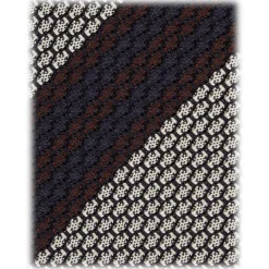 Viola Milano Ties & Bow Ties-- Multi Stripe 3-Fold Grenadine Tie - Natural Mix - Handmade in Italy - Luxury Exclusive Collection - Avvenice