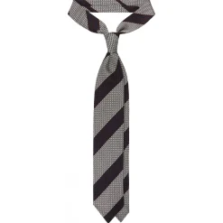 Viola Milano Ties & Bow Ties-- Multi Stripe 3-Fold Grenadine Tie - Natural Mix - Handmade in Italy - Luxury Exclusive Collection - Avvenice