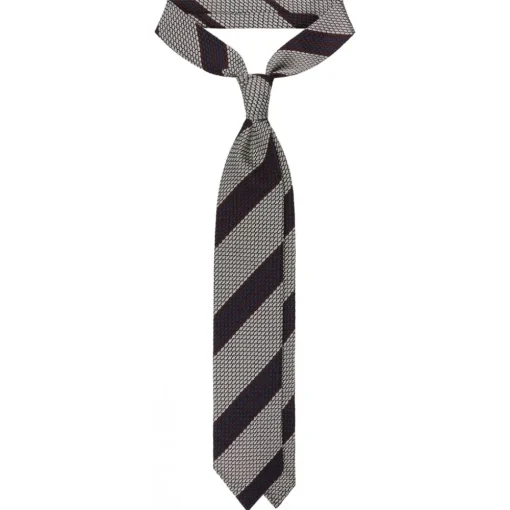 Viola Milano Ties & Bow Ties-- Multi Stripe 3-Fold Grenadine Tie - Natural Mix - Handmade in Italy - Luxury Exclusive Collection - Avvenice