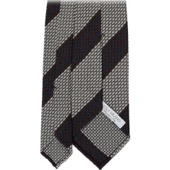 Viola Milano Ties & Bow Ties-- Multi Stripe 3-Fold Grenadine Tie - Natural Mix - Handmade in Italy - Luxury Exclusive Collection - Avvenice