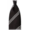 Viola Milano Ties & Bow Ties-- Multi Stripe 3-Fold Grenadine Tie - Brown/White - Handmade in Italy - Luxury Exclusive Collection - Avvenice
