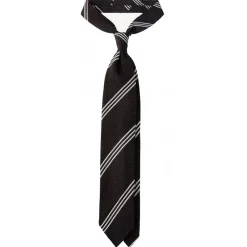 Viola Milano Ties & Bow Ties-- Multi Stripe 3-Fold Grenadine Tie - Brown/White - Handmade in Italy - Luxury Exclusive Collection - Avvenice