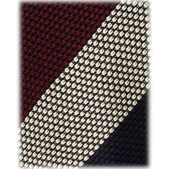 Viola Milano Ties & Bow Ties-- Multi Stripe 3-Fold Grenadine Tie - Navy Mix - Handmade in Italy - Luxury Exclusive Collection - Avvenice