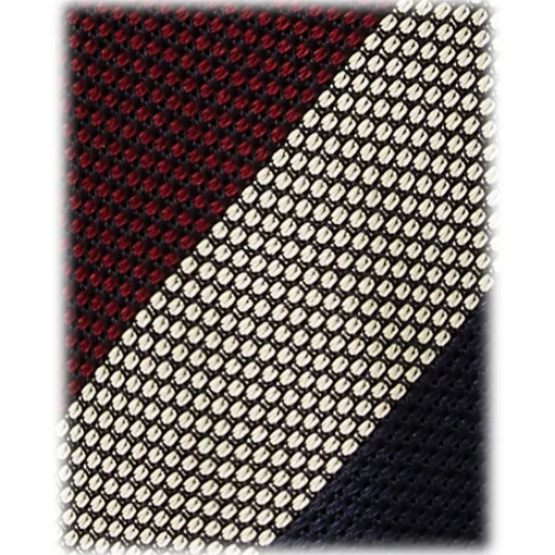 Viola Milano Ties & Bow Ties-- Multi Stripe 3-Fold Grenadine Tie - Navy Mix - Handmade in Italy - Luxury Exclusive Collection - Avvenice
