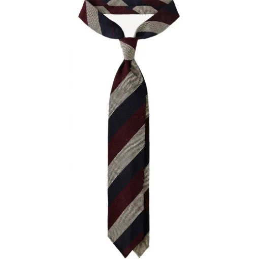 Viola Milano Ties & Bow Ties-- Multi Stripe 3-Fold Grenadine Tie - Navy Mix - Handmade in Italy - Luxury Exclusive Collection - Avvenice