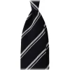 Viola Milano Ties & Bow Ties-- Multi Stripe 3-Fold Grenadine Tie - Navy/White - Handmade in Italy - Luxury Exclusive Collection - Avvenice