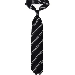 Viola Milano Ties & Bow Ties-- Multi Stripe 3-Fold Grenadine Tie - Navy/White - Handmade in Italy - Luxury Exclusive Collection - Avvenice