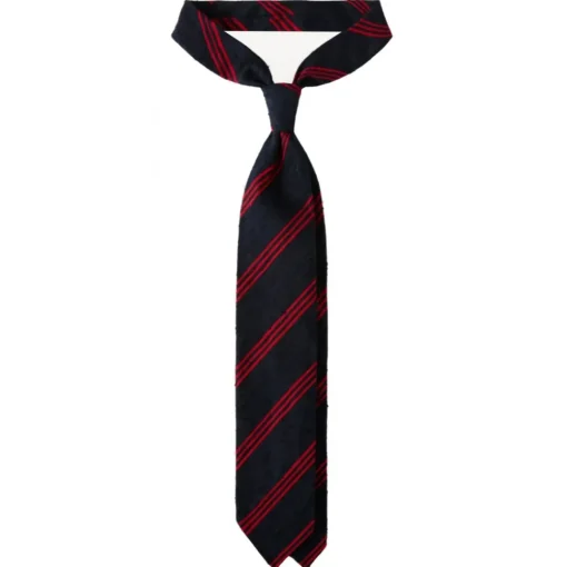 Viola Milano Ties & Bow Ties-- Multi Stripe Handrolled Woven Shantung Tie - Navy/Red - Handmade in Italy - Luxury Exclusive Collection - Avvenice