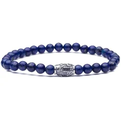 Viola Milano Bracelets-- Natural 6 mm Gemstone Bracelet - Deep Sea - Handmade in Italy - Luxury Exclusive Collection - Avvenice