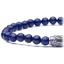 Viola Milano Bracelets-- Natural 6 mm Gemstone Bracelet - Deep Sea - Handmade in Italy - Luxury Exclusive Collection - Avvenice