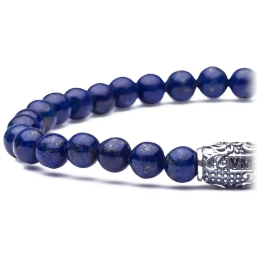 Viola Milano Bracelets-- Natural 6 mm Gemstone Bracelet - Deep Sea - Handmade in Italy - Luxury Exclusive Collection - Avvenice