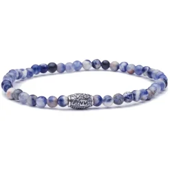 Viola Milano Bracelets-- Natural 4 mm Gemstone Bracelet - Denim Sky - Handmade in Italy - Luxury Exclusive Collection - Avvenice