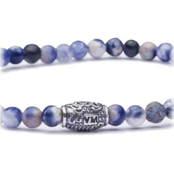 Viola Milano Bracelets-- Natural 4 mm Gemstone Bracelet - Denim Sky - Handmade in Italy - Luxury Exclusive Collection - Avvenice