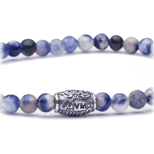 Viola Milano Bracelets-- Natural 4 mm Gemstone Bracelet - Denim Sky - Handmade in Italy - Luxury Exclusive Collection - Avvenice