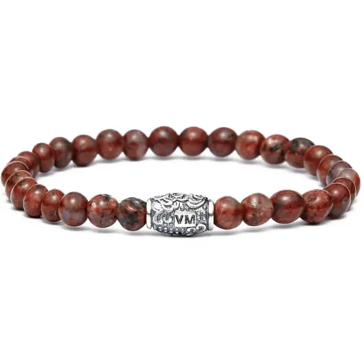 Viola Milano Bracelets-- Natural 6 mm Gemstone Bracelet - Rust - Handmade in Italy - Luxury Exclusive Collection - Avvenice