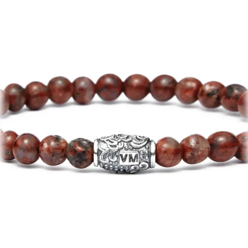 Viola Milano Bracelets-- Natural 6 mm Gemstone Bracelet - Rust - Handmade in Italy - Luxury Exclusive Collection - Avvenice