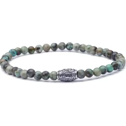 Viola Milano Bracelets-- Natural 4 mm Gemstone Bracelet - Green Jaguar - Handmade in Italy - Luxury Exclusive Collection - Avvenice