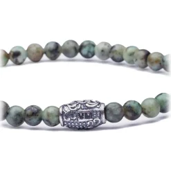 Viola Milano Bracelets-- Natural 4 mm Gemstone Bracelet - Green Jaguar - Handmade in Italy - Luxury Exclusive Collection - Avvenice